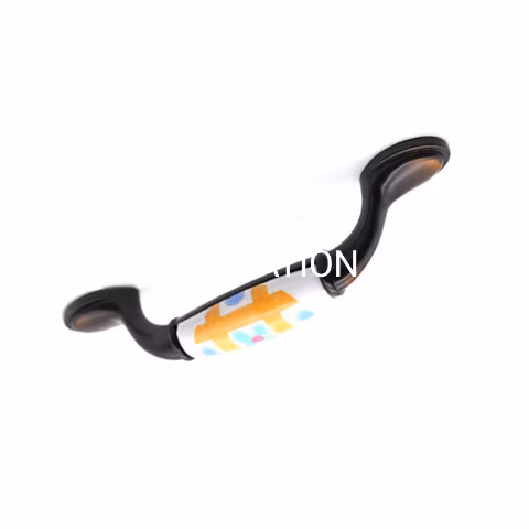 Poignée d'armoire en alliage de Zinc avec céramique, 76mm, poignée de tiroir, accessoires de meubles