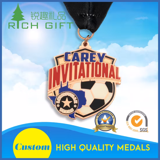 Médaille en métal de prix d'escrime de haute qualité personnalisée de nouvelle conception