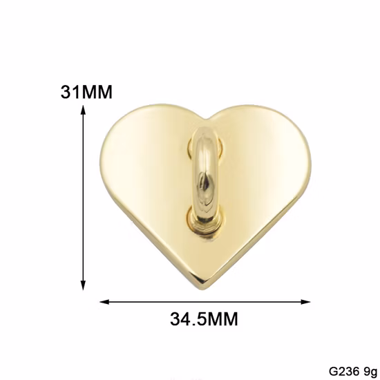 Ponts d'arc en forme de cœur en métal en alliage de mode pour accessoires de quincaillerie de bagages de sac